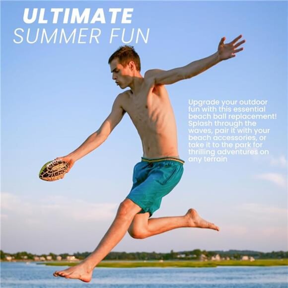 Kids Ball Grip It Football Size 9.25in Water Football,Beach Toys for Boys - Picture 4 of 6